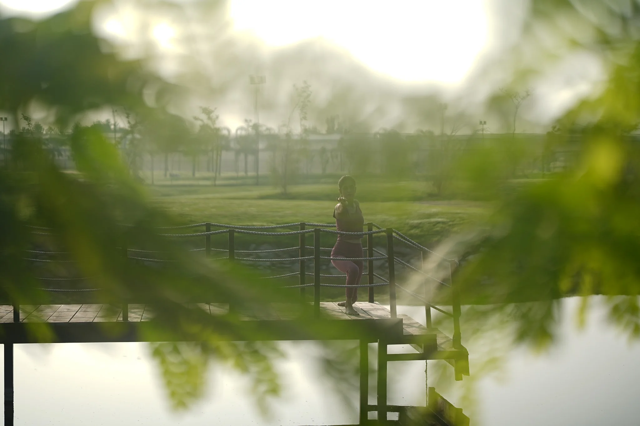 Mindful movement beside the lake at Naturals